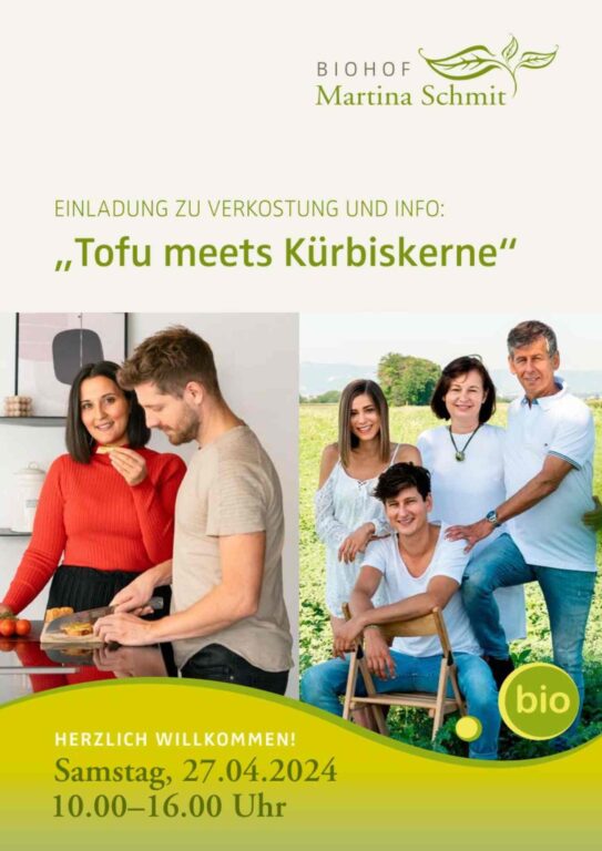 Einladung zu Tofu-Veranstaltung - Biohof Schmit